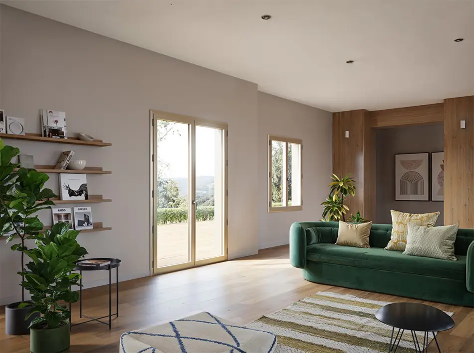 Porte-fenêtre aluminium ouvrant visible Pléiade