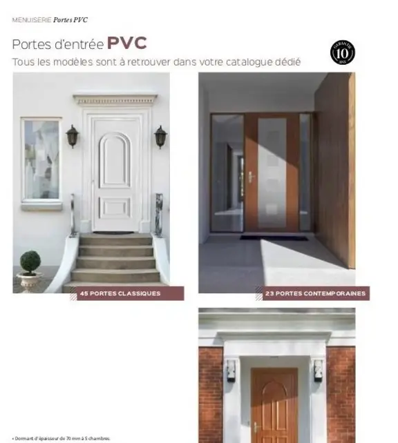 Porte d'entrée en PVC Tétéma
